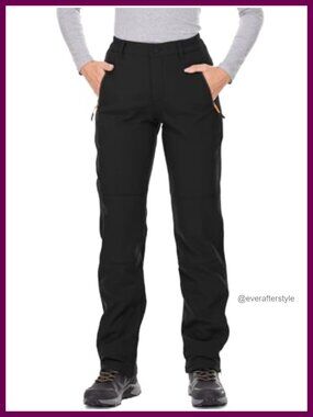 Waterproof Fleece Lined Cargo Snow Pants Bootcut Outdoor